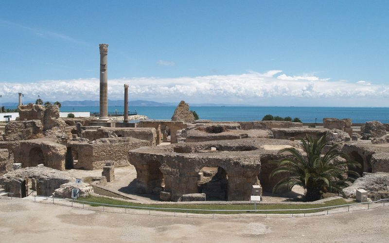The ruins of the Antonine Baths at Carthage, once one of the largest bath complexes of the Roman world.