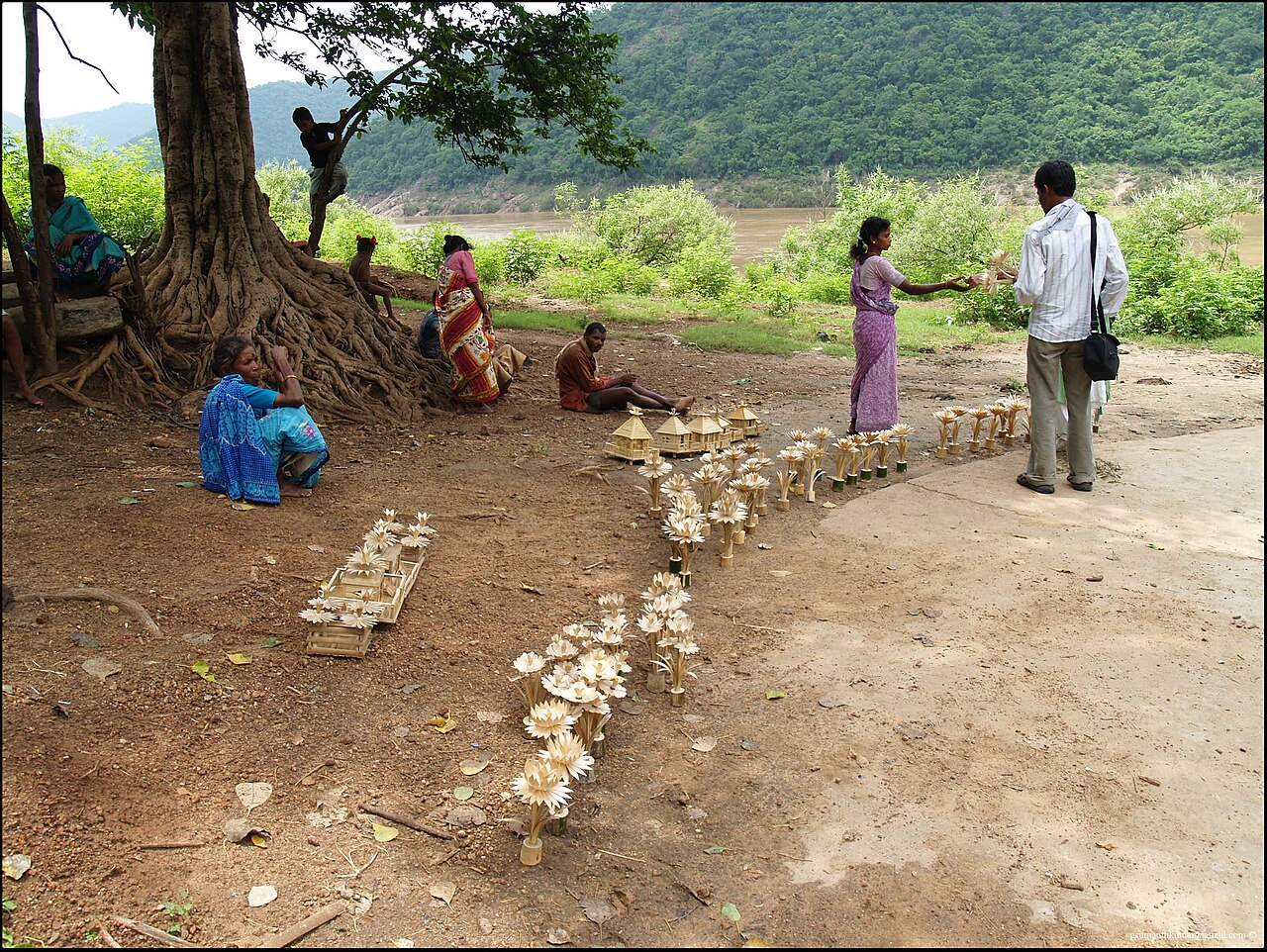 Chenchu people selling forest honey and produce today