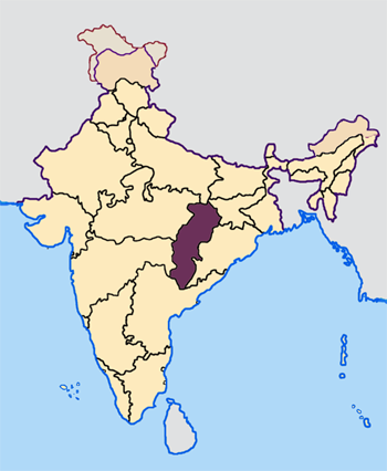 Chhattisgarh in central India, homeland of the Chhattisgarhi people