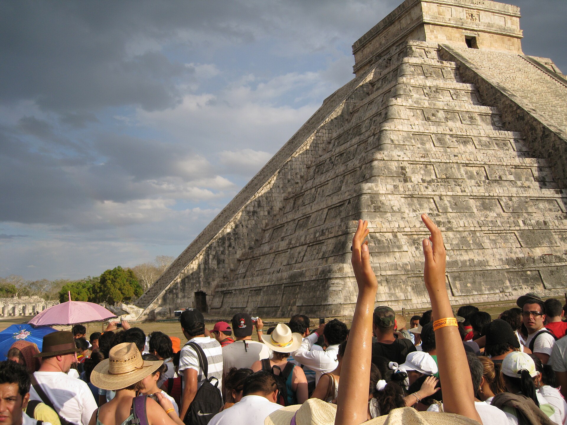 The serpent balustrade of El Castillo, along which a shadow-snake appears to descend at the equinoxes