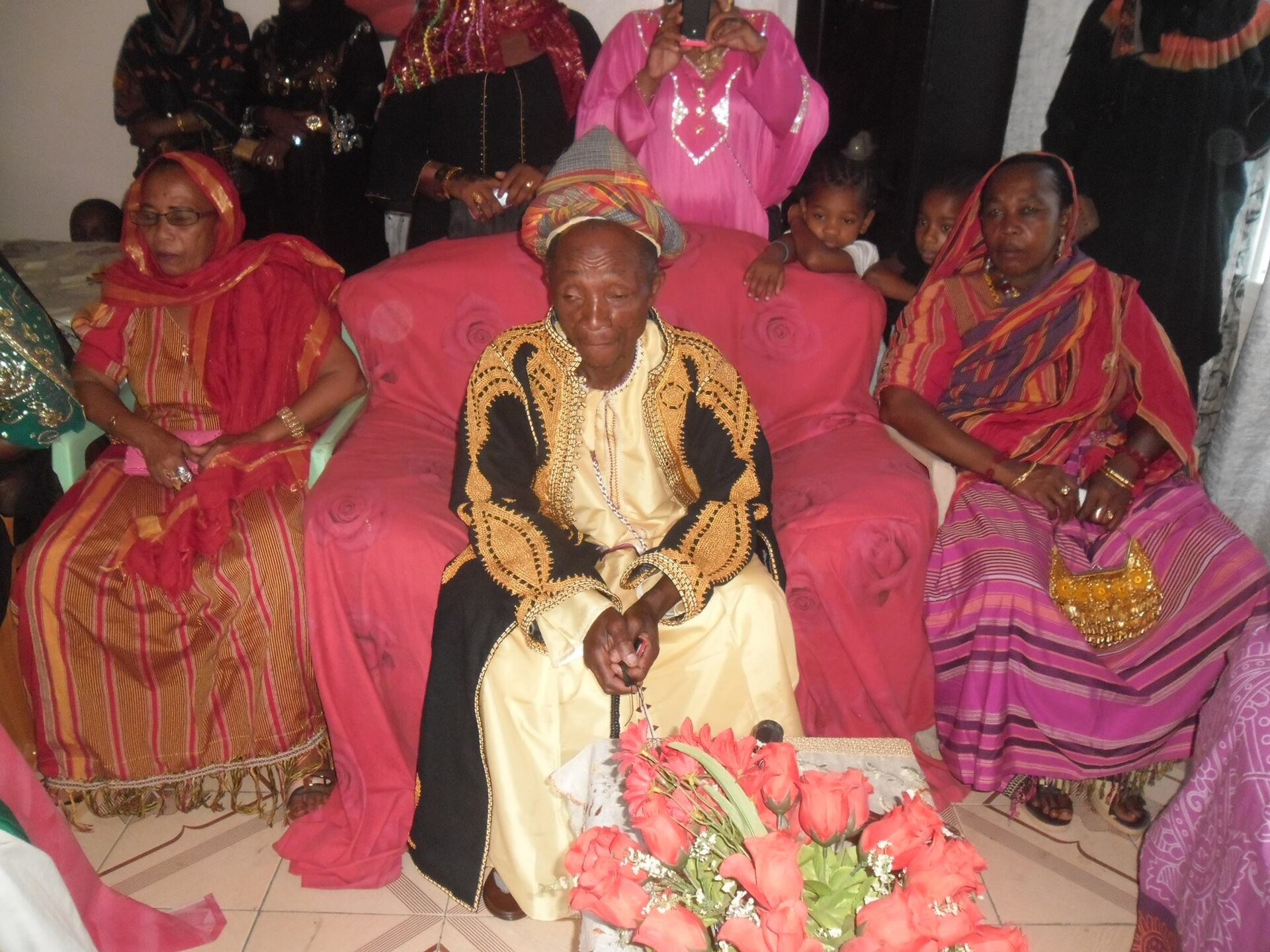 Traditional dress for the grand marriage, the central institution of Comorian society.