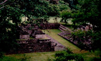 The ball court of Copán, one of the most beautiful in the Maya world