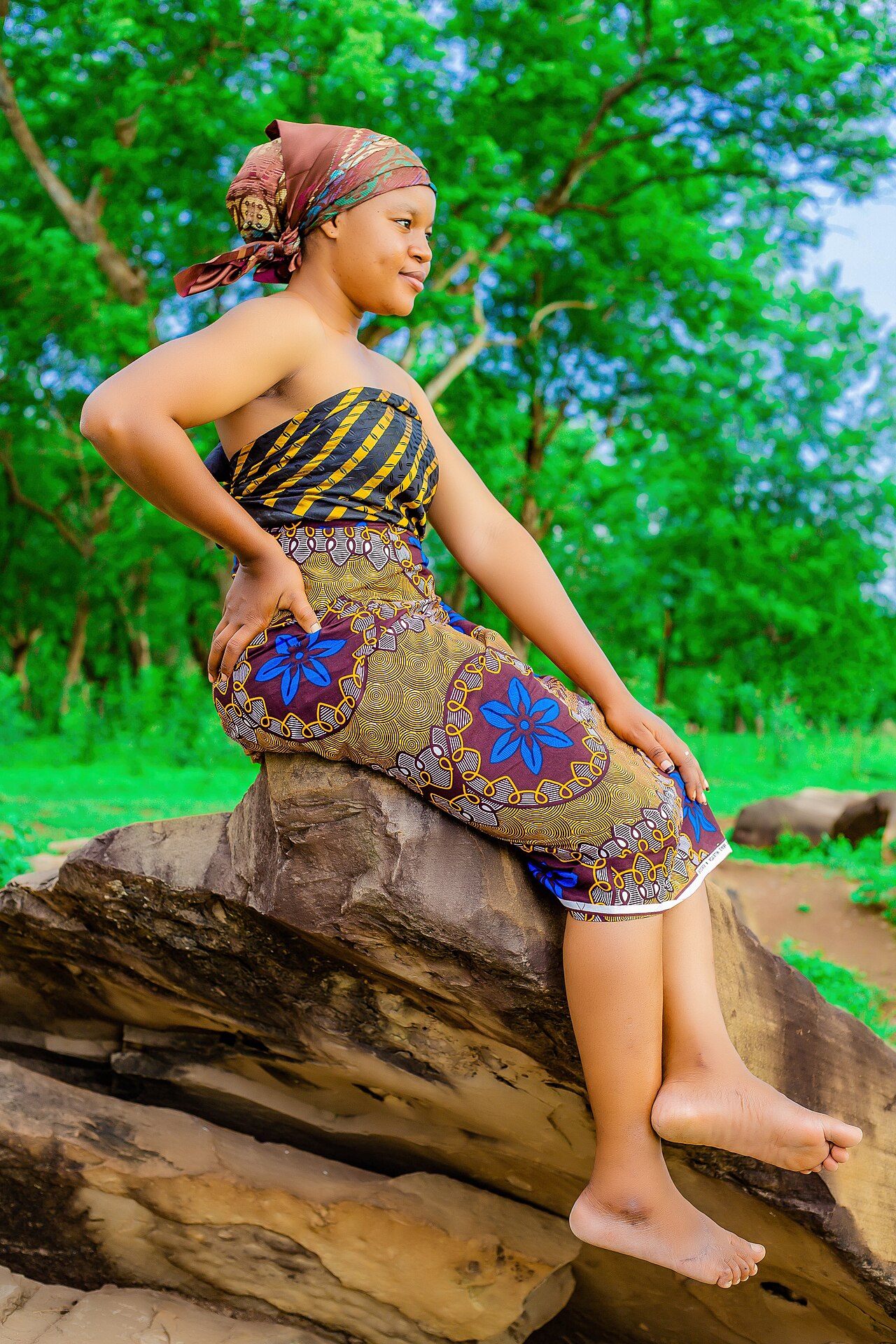 A Dagomba woman in fine dress; the people speak Dagbani, a Gur language.