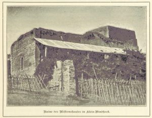 A historic mission ruin depicted in an early account of the Nama and Damara.