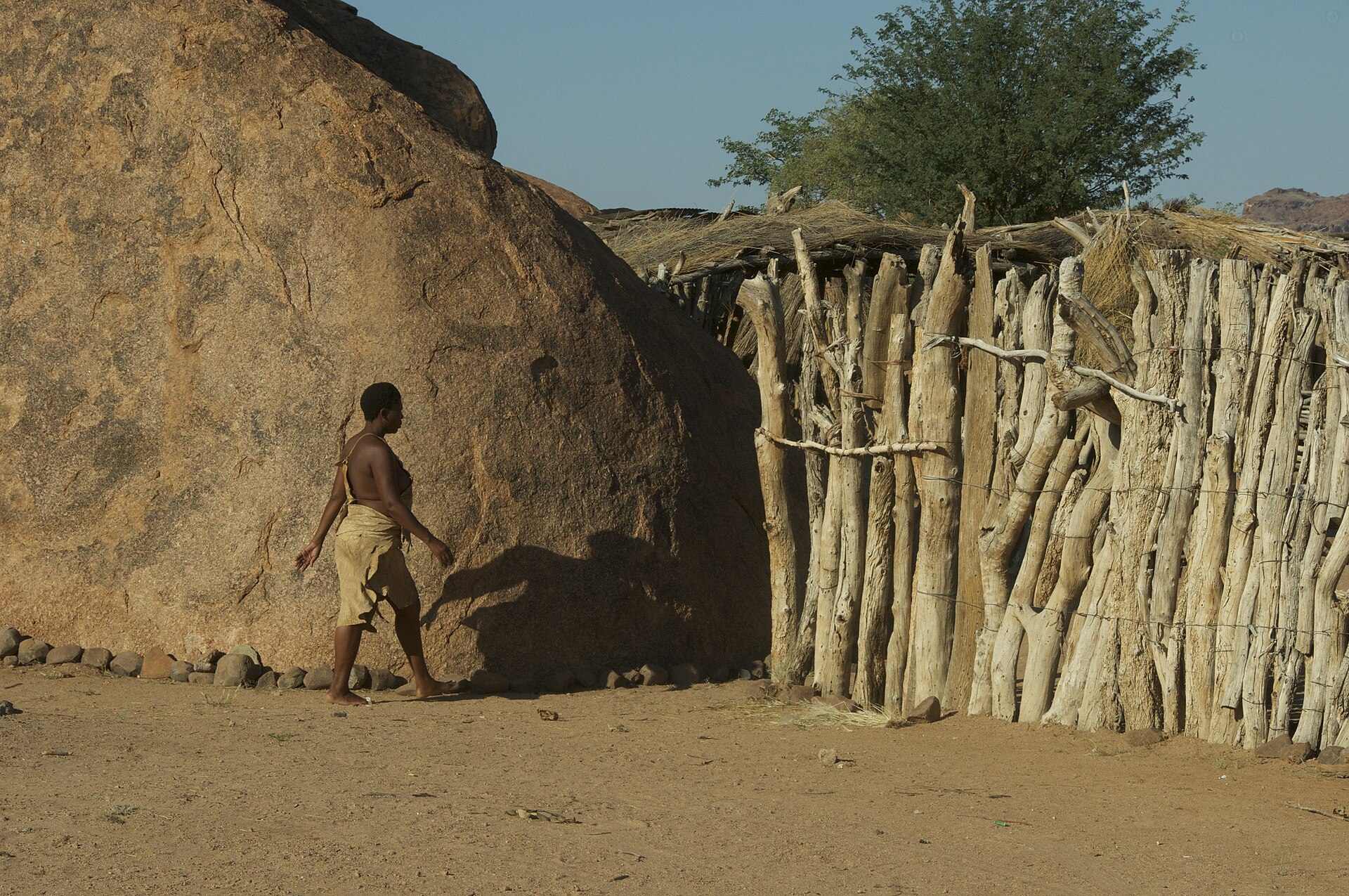 Damara people at the Damara Living Museum; they speak Khoekhoegowab.
