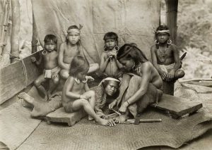 A group of Kayan Dayak in an early photograph