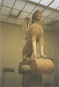 The Sphinx of Naxos, which once crowned a tall column at Delphi.