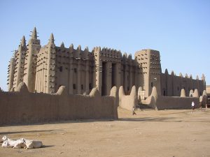 The Great Mosque of Djenne, the largest mud-brick building in the world.