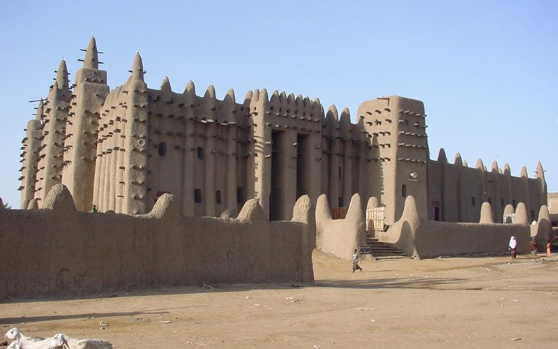 The Great Mosque of Djenne, the largest mud-brick building in the world.