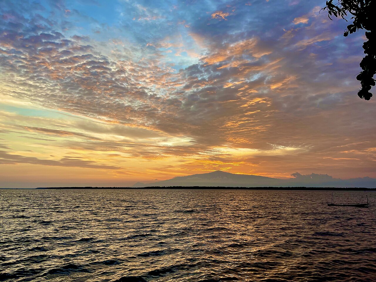 Mount Cameroon seen from modern Douala, the country's largest city.