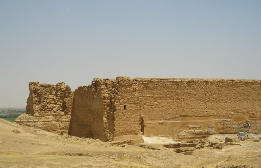 The ruins of Dura-Europos on a bluff above the Euphrates in eastern Syria.