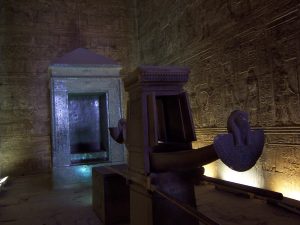 The sanctuary and shrine at the heart of the Edfu temple.