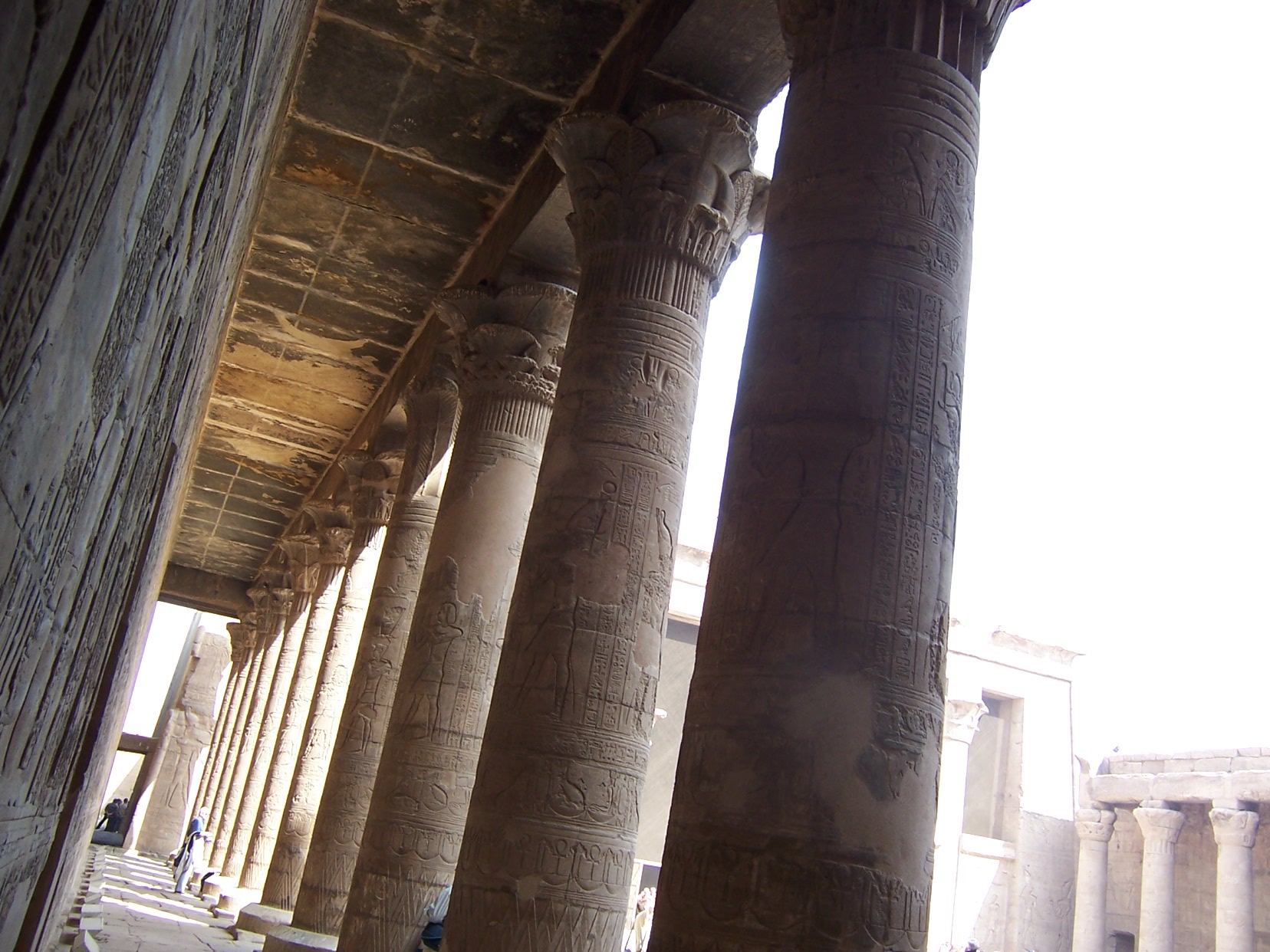 The columned court of the Temple of Horus at Edfu.