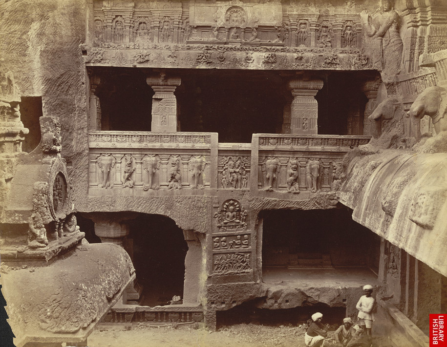 The richly carved Jain caves of Ellora.