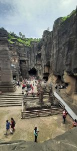The Kailasa Temple at Ellora, the largest rock-cut monument in the world.