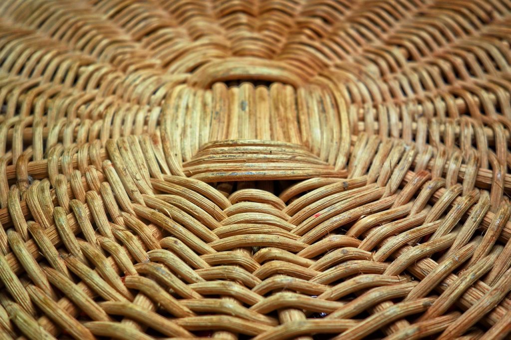 Woven reed basketry
