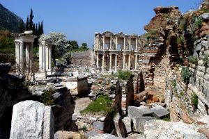 Curetes Street, one of the marble-paved main avenues of ancient Ephesus.