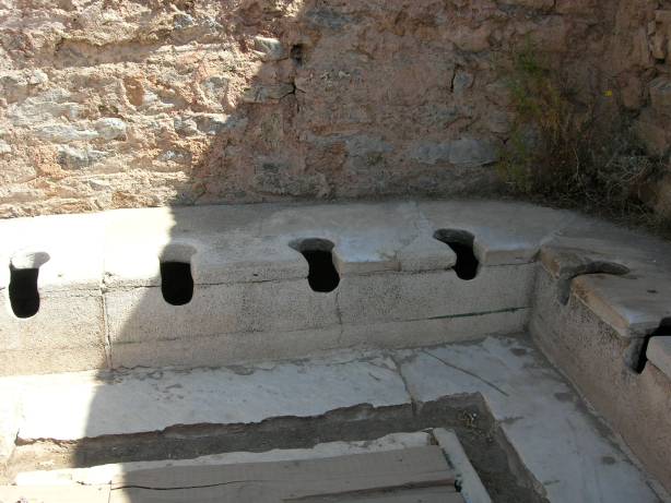 The communal public latrines of Roman Ephesus.