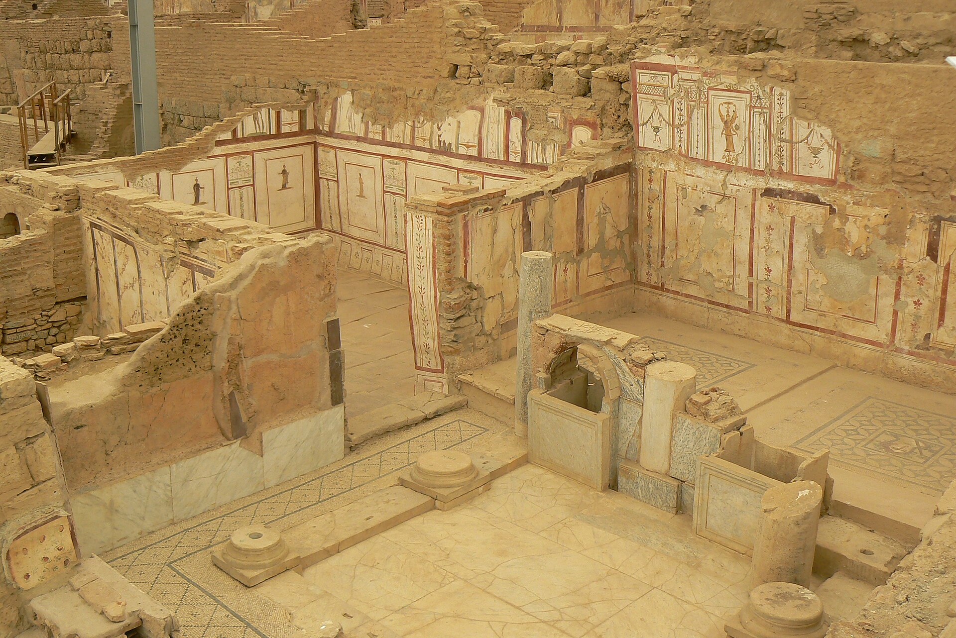 The frescoed and mosaic-floored terrace houses of wealthy Ephesus.