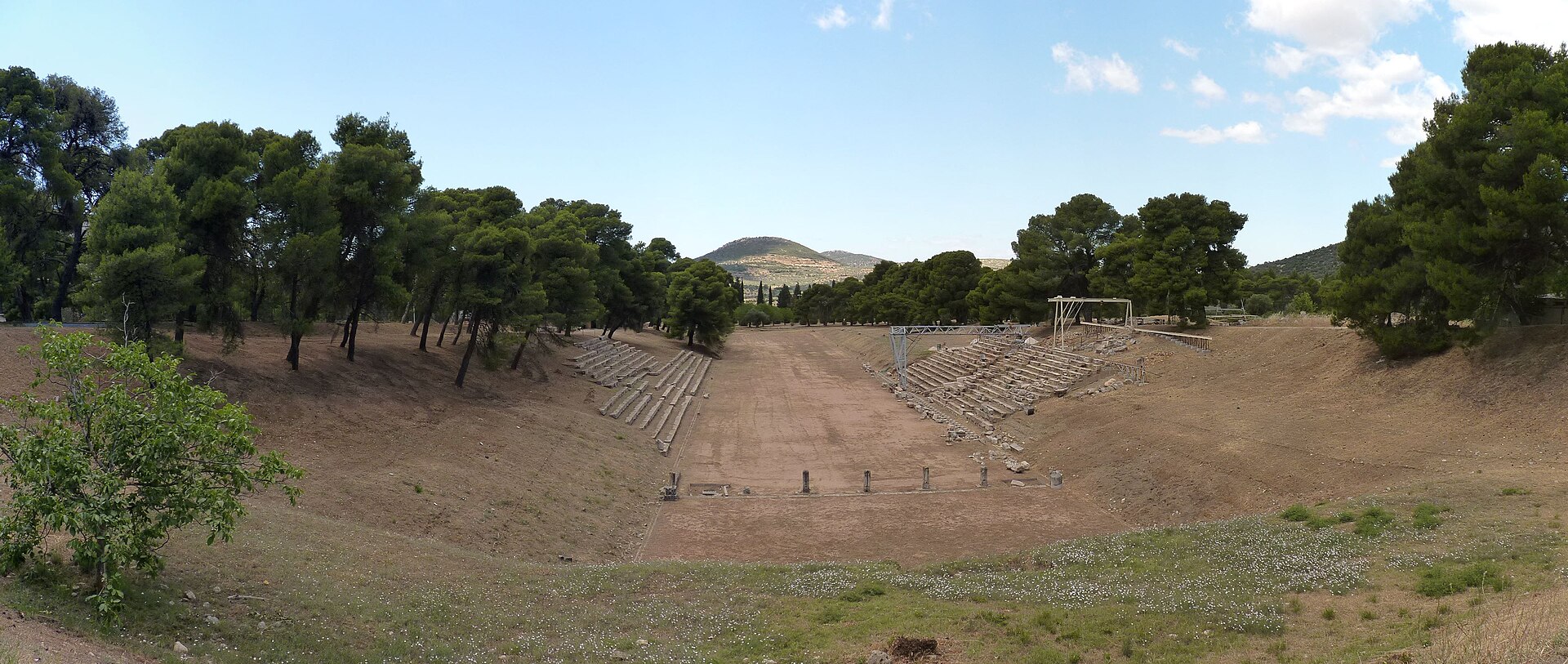 The ancient stadium at the sanctuary of Epidaurus.