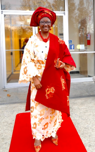 A woman of the West African country, where the Fon farm and trade