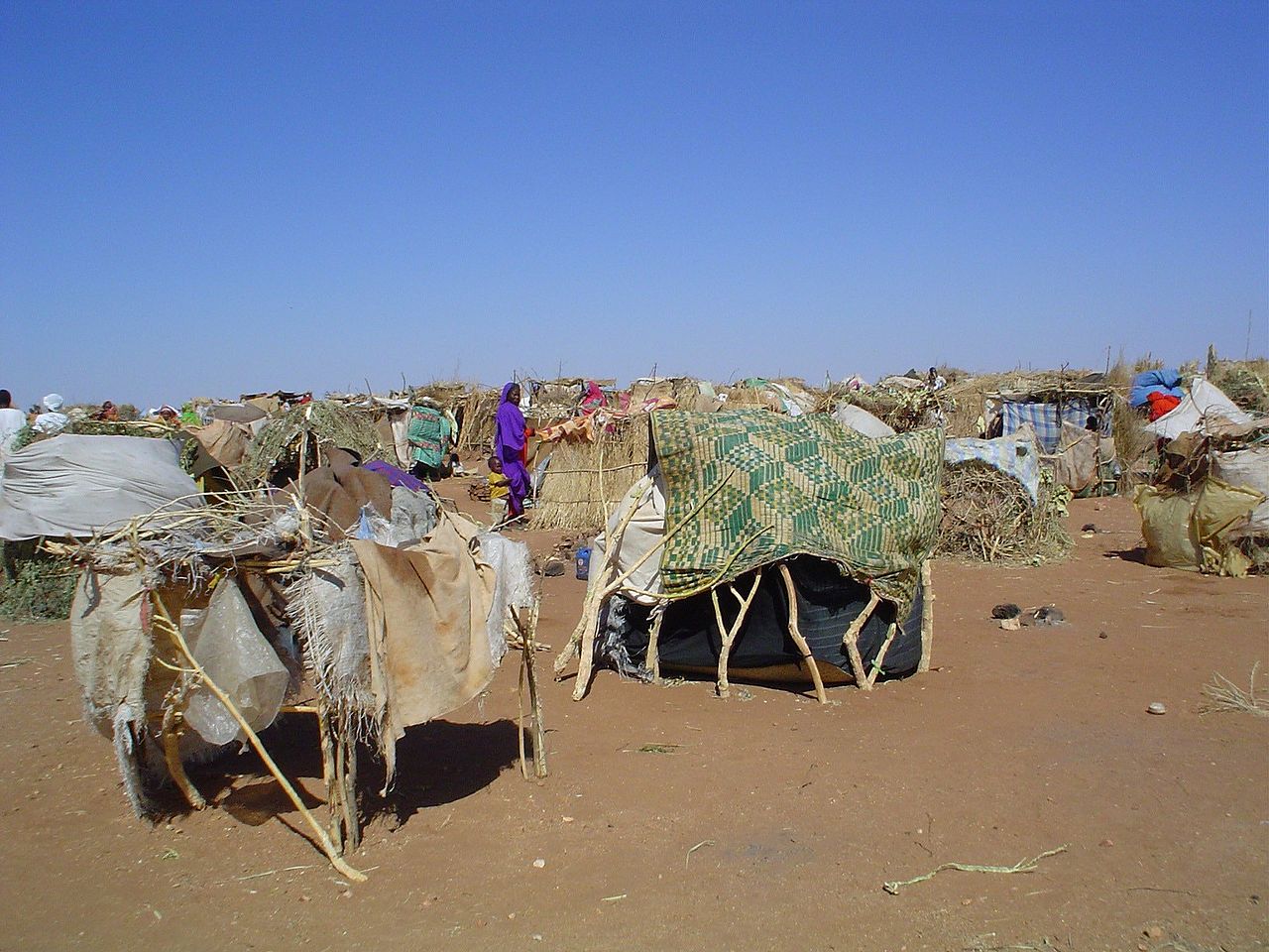 A camp for displaced people in Darfur, a mark of the region's recent tragedy.