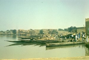 Fishing boats on the Niger river at Gao, the artery that sustained the Songhai capital