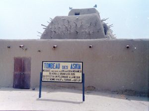 The bristling wooden beams of the Tomb of Askia serve as permanent scaffolding for its annual replastering