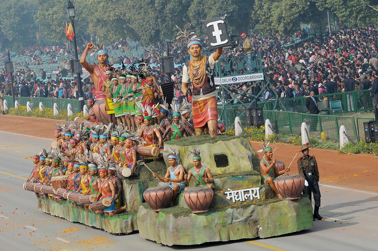 A tableau of Meghalaya displaying Garo culture
