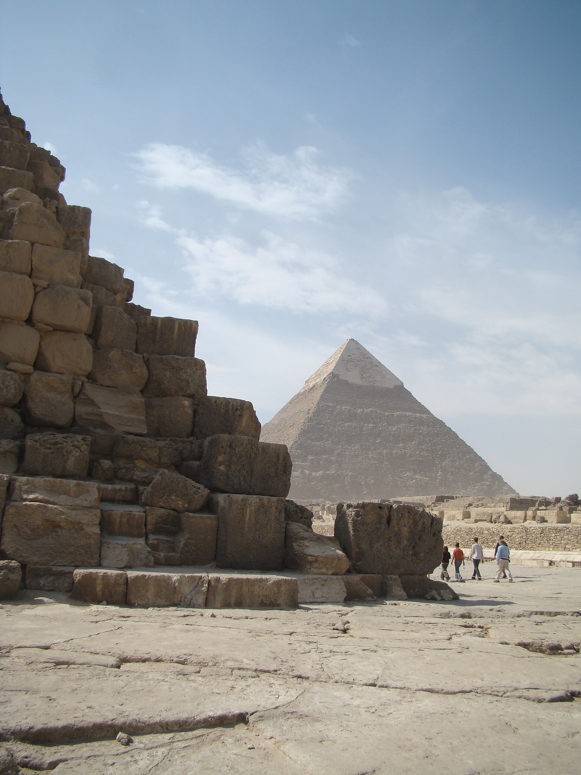 The Pyramid of Khafre, still capped with some of its original smooth casing.
