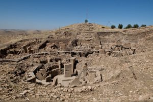 The hill of Gobekli Tepe rising above the plains of southeastern Turkey.