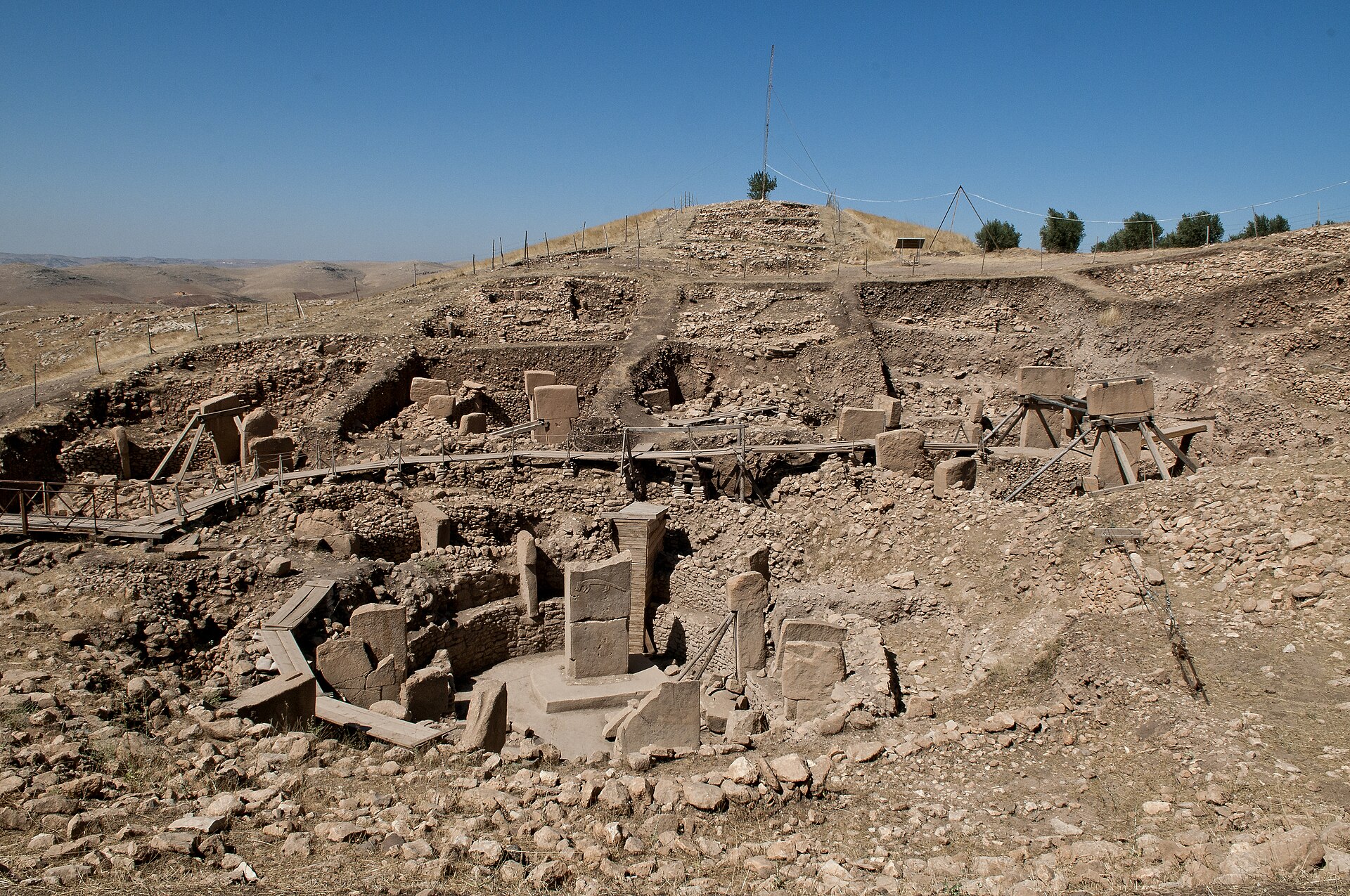 The hill of Gobekli Tepe rising above the plains of southeastern Turkey.