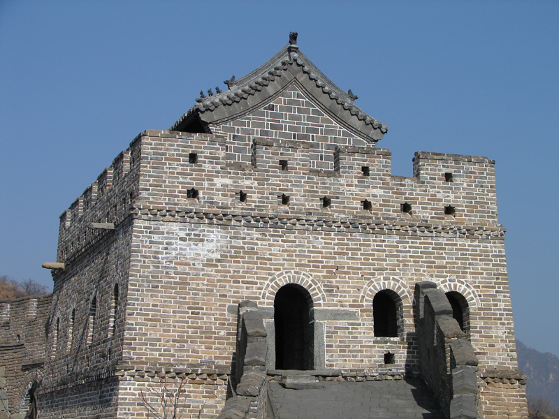 The restored towers of the Great Wall at Mutianyu, near Beijing.
