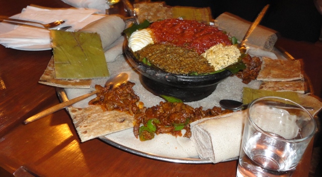 Kitfo, the minced-beef dish famous as a Gurage speciality.