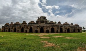 The domed elephant stables of the Vijayanagara kings at Hampi.