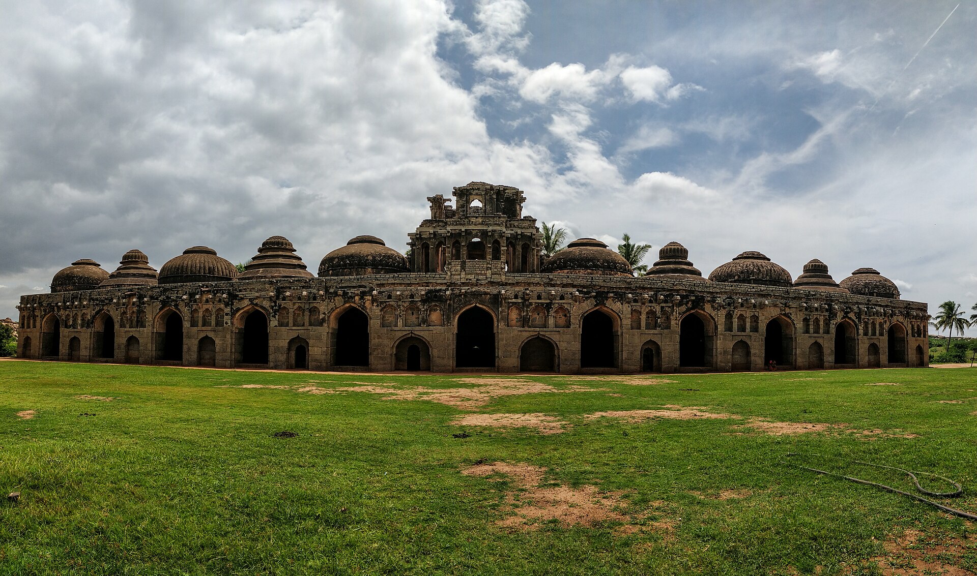 The domed elephant stables of the Vijayanagara kings at Hampi.