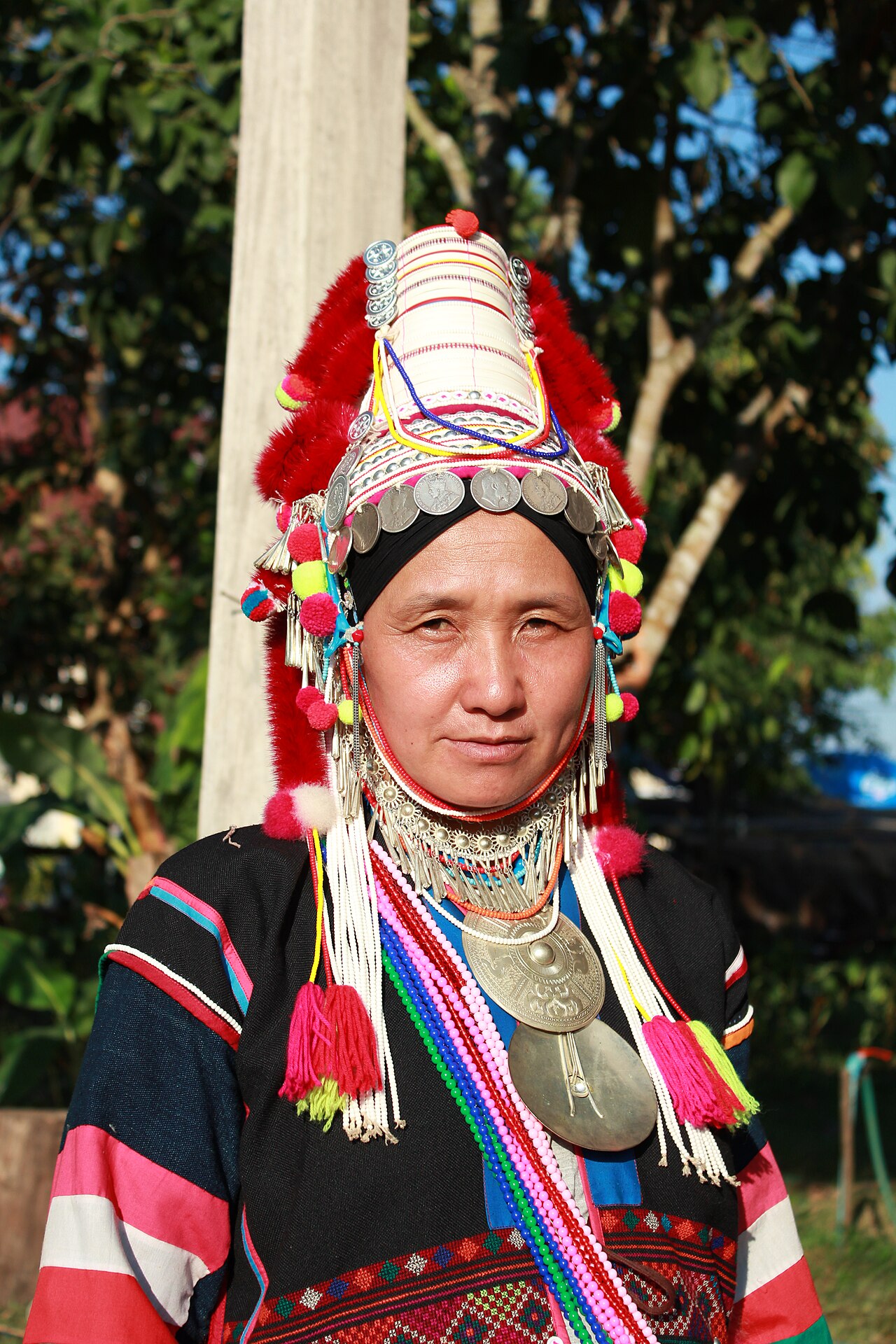 An Akha woman; the Akha are a southern branch of the Hani, sharing their language