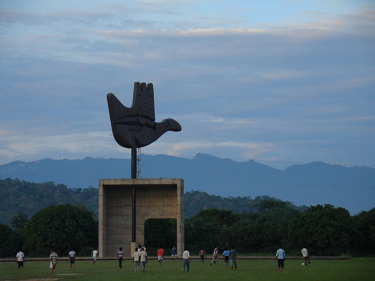 The Open Hand Monument at Chandigarh, capital of Haryana