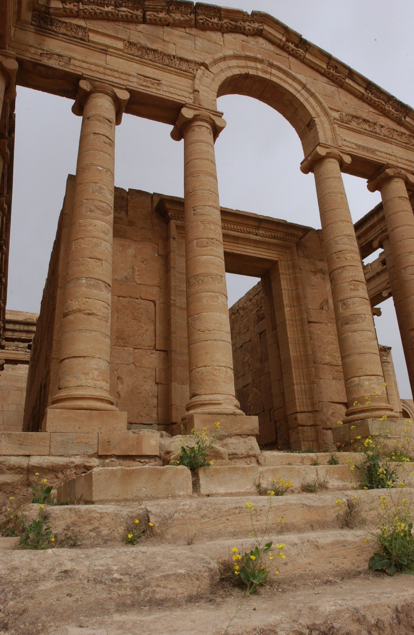 The great vaulted iwans of the temple complex at Hatra.