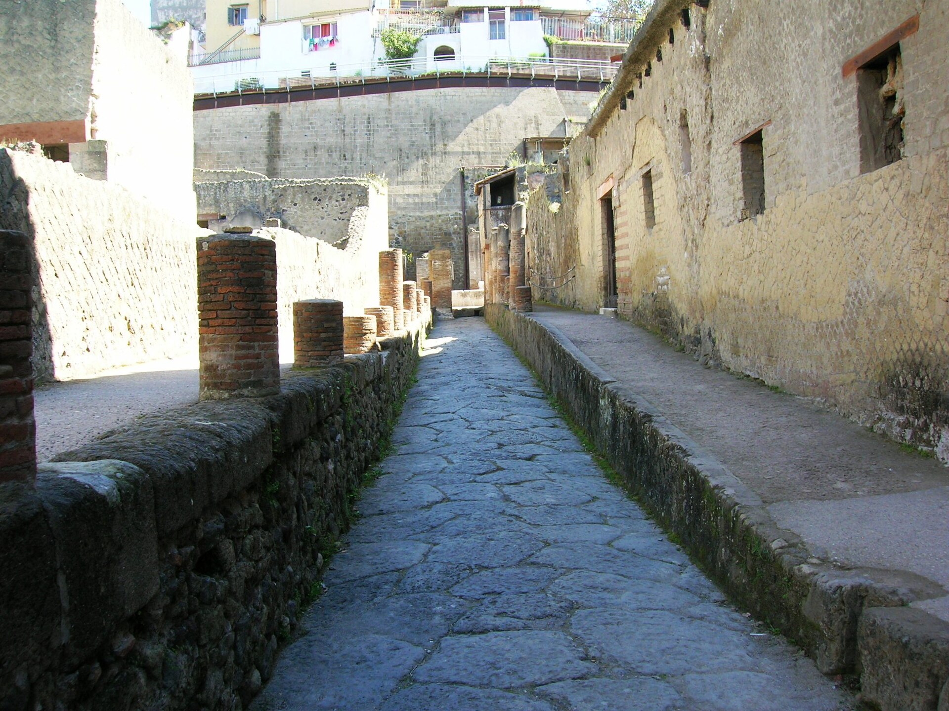 An ancient street among the ruins of Herculaneum.