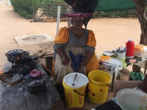 A Herero woman at Okakarara; Herero gatherings are occasions of dress and pride.