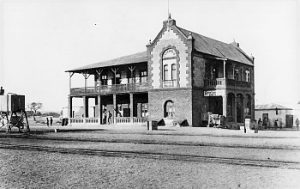 The old station at Okahandja in 1903, a historic Herero centre.