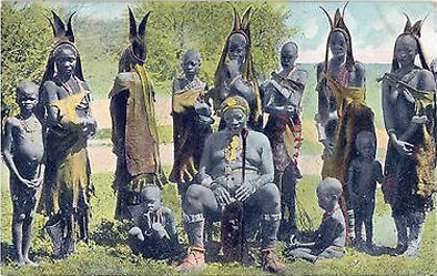 A Herero leader in an early photograph; the Herero are cattle-herders of Namibia.