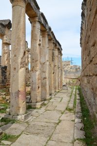 The colonnaded main street running through ancient Hierapolis.