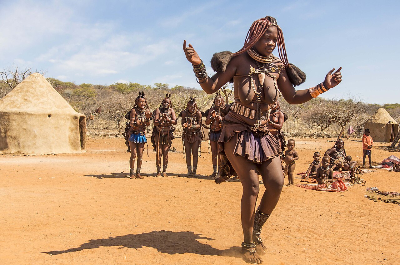 A Himba dance in northwest Namibia.