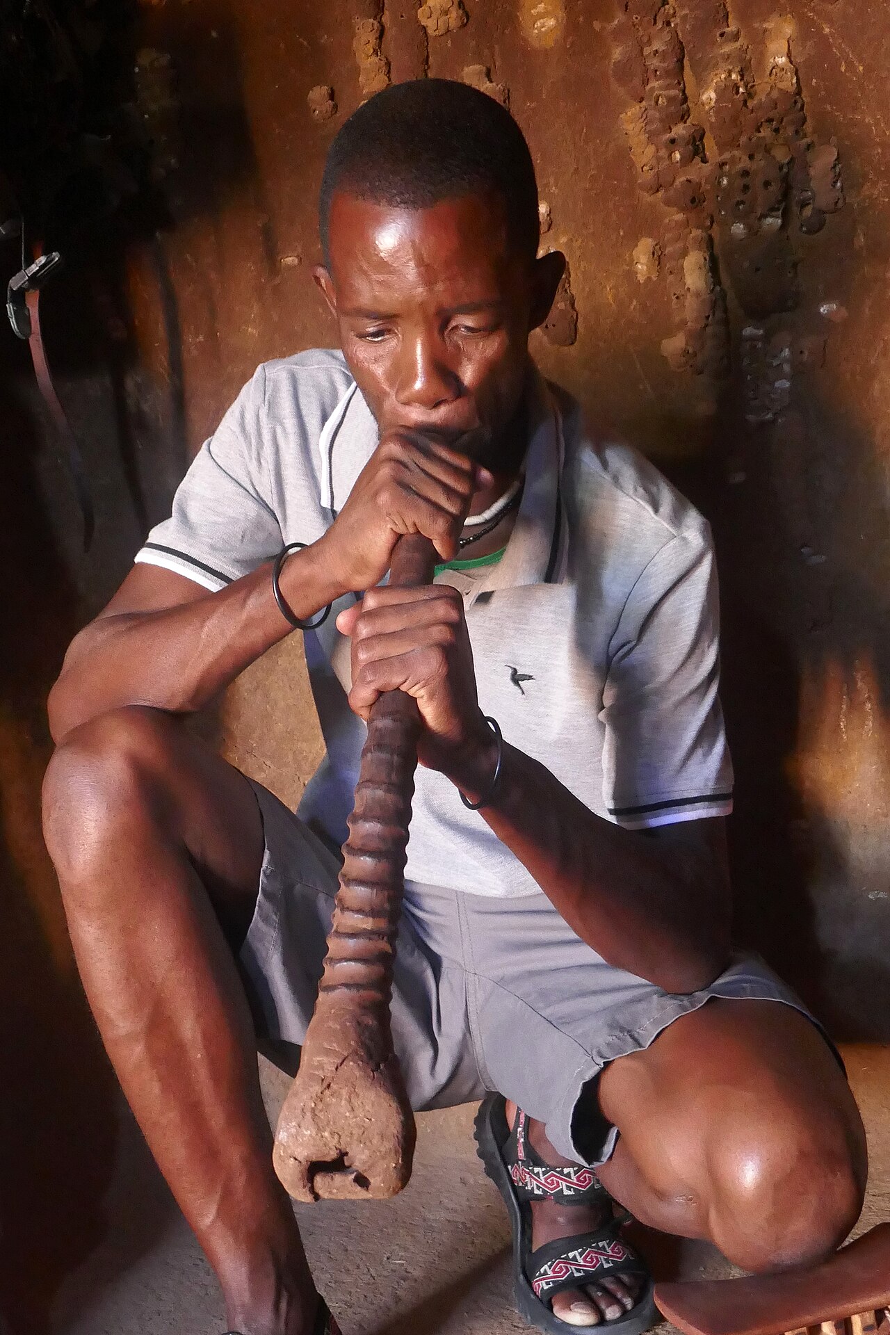 A Himba herder with cattle; livestock is the heart of Himba life.