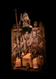 A carved Kalabari ancestral screen, a distinctive Ijaw art form.