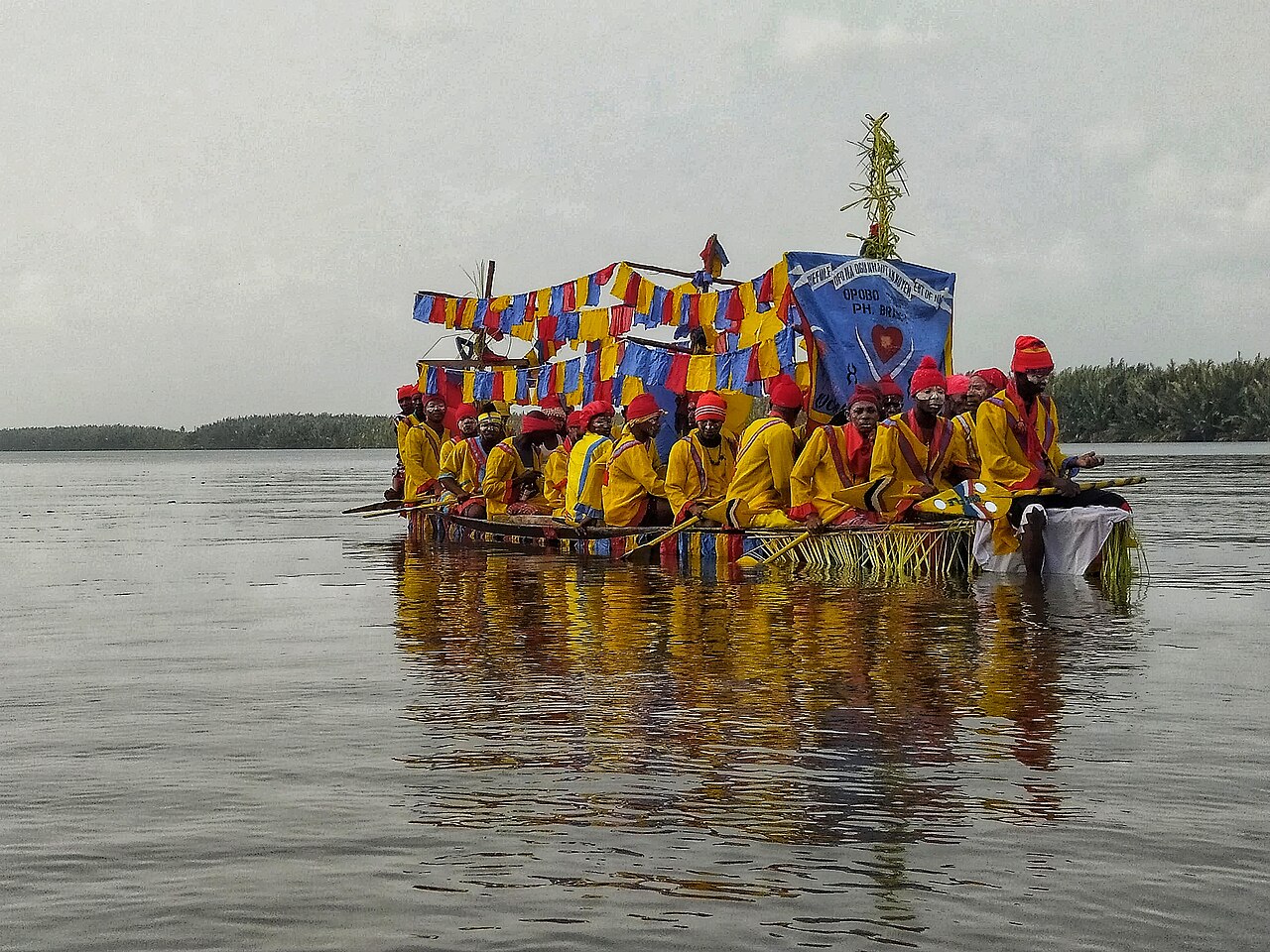 A boat regatta, the great water festival of the Niger Delta.