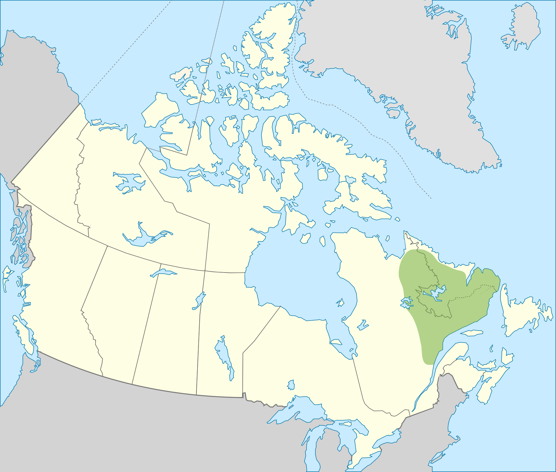 A map of the Innu nations of Quebec and Labrador.
