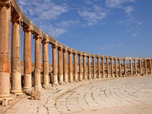 The Oval Plaza of Jerash, its sweeping colonnade one of the most striking sights of the Roman East.